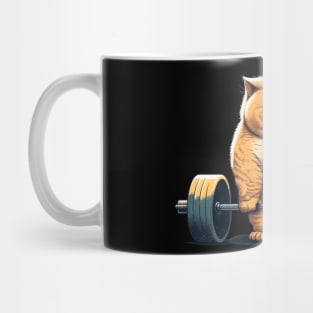 Deadlifting Cat Mug